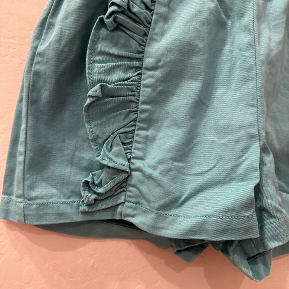 Tea Collection Teal Rumba Ruffle Shorts - Picture 3 of 8